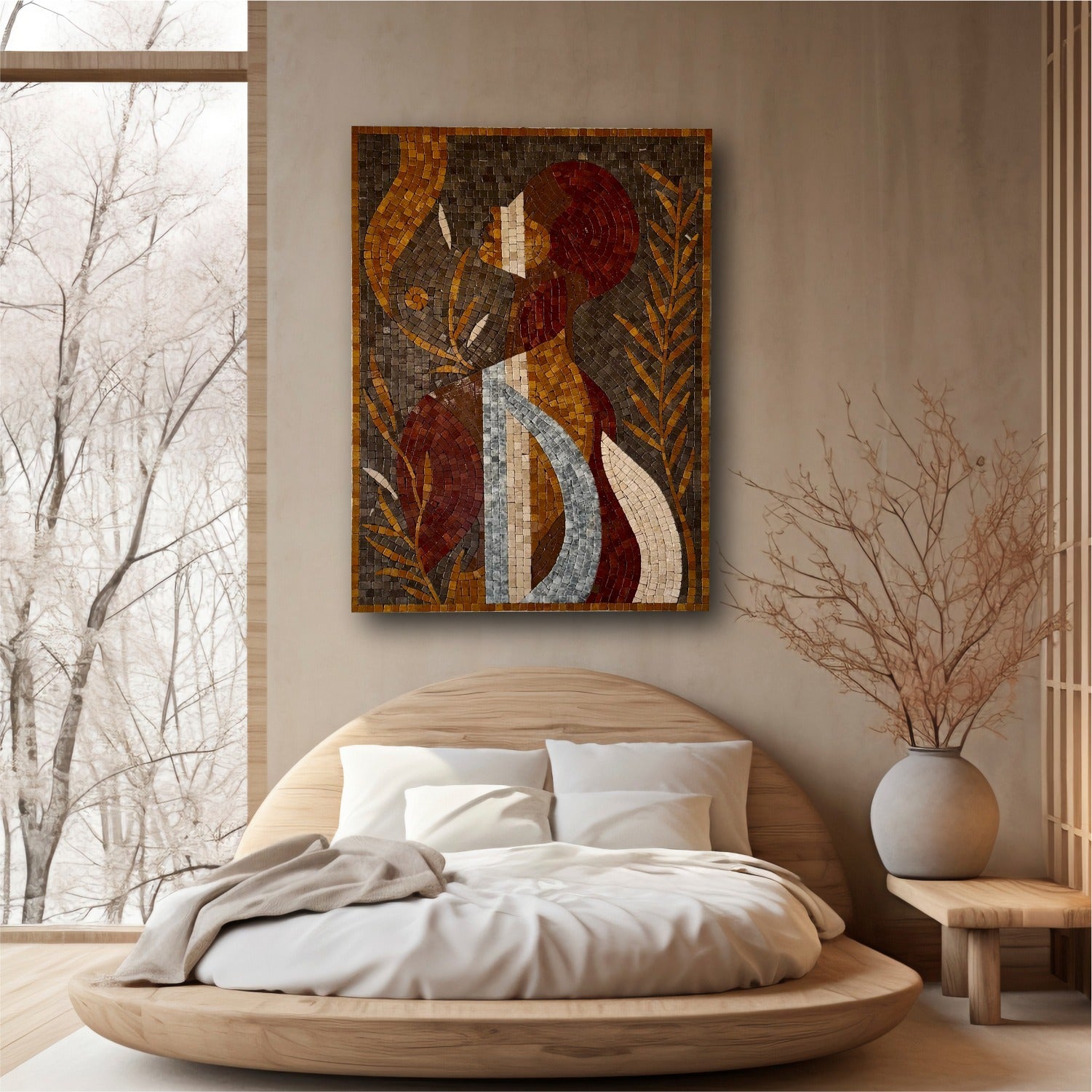 Rustic Stone Wall Art – Handcrafted Abstract Stone Composition